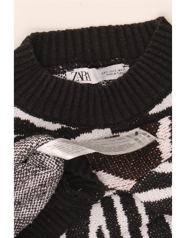 Pulover oversized cu gât țestoasă pentru femei Zara UK 10 Mic Negru