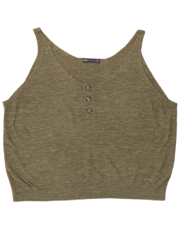 Vestă supradimensionată pentru femei Marks & Spencer UK 18 XL, verde, acrilic