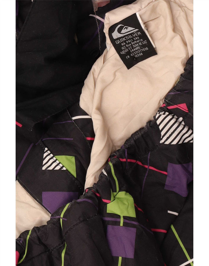 Jachetă de vânt cu glugă Quiksilver pentru femei UK 14 Medium Black Geometric