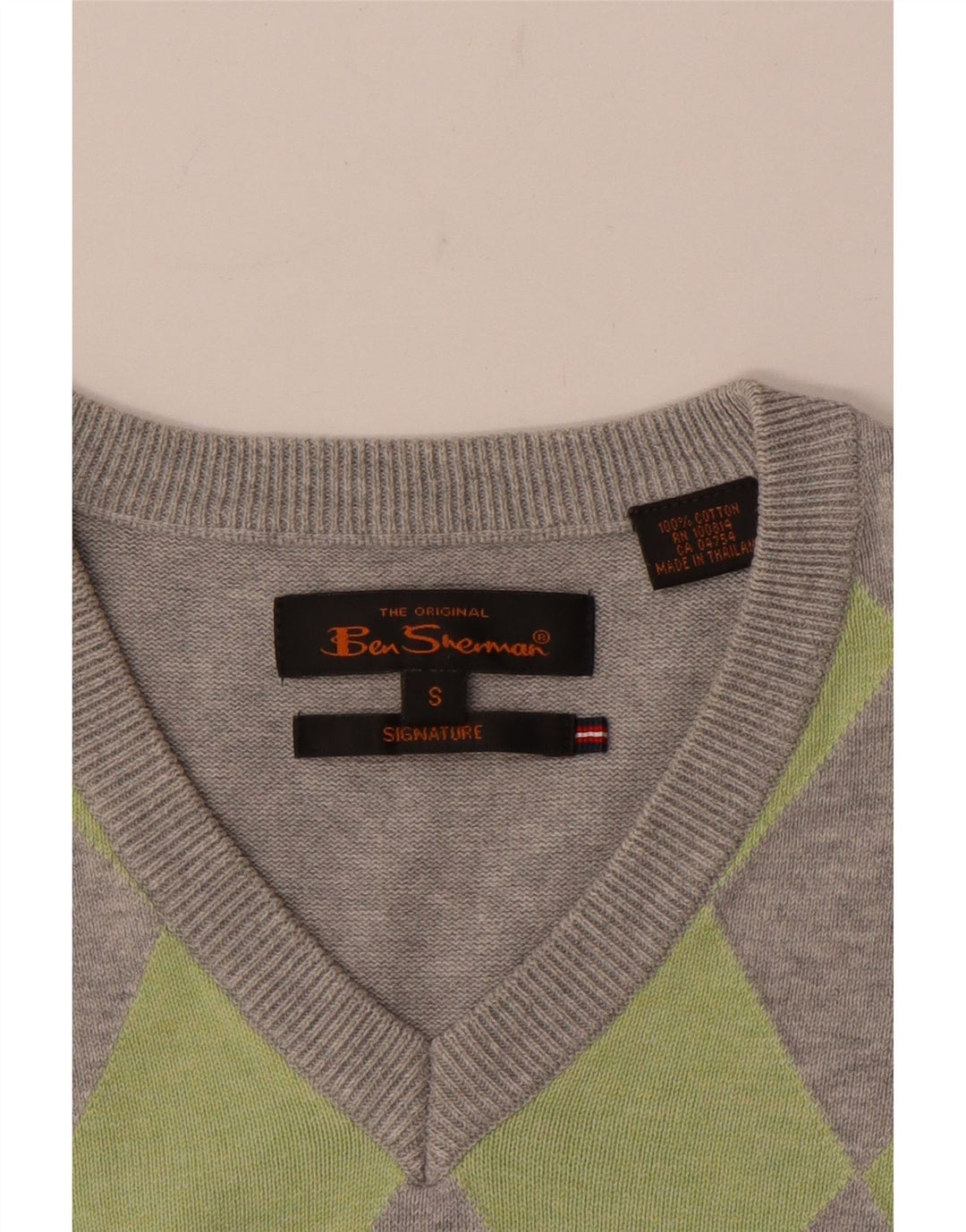 Ben Sherman Vest pentru bărbați Tank Top Mic Gri Argyle/Diamond Bumbac