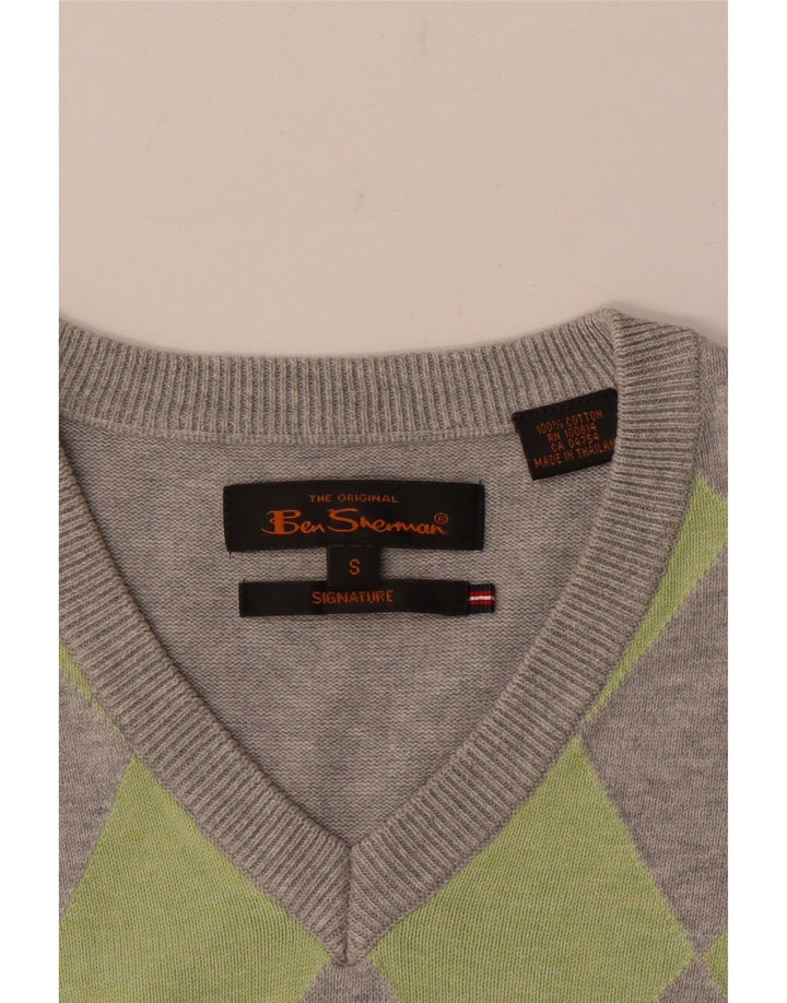 Ben Sherman Vest pentru bărbați Tank Top Mic Gri Argyle/Diamond Bumbac