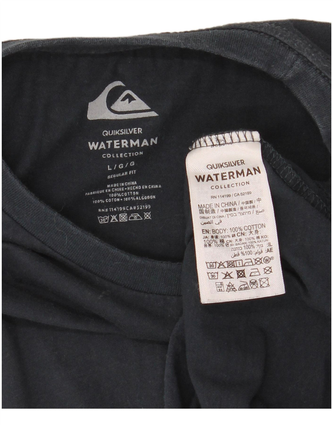 Tricou grafic Quiksilver pentru bărbați, cu croială normală, mare, bumbac bleumarin