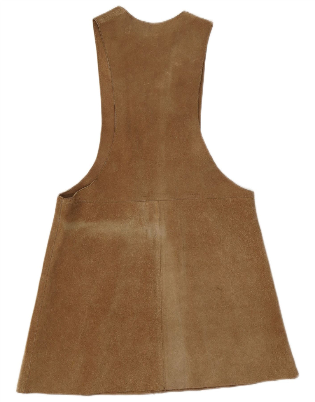 Rochie vintage pentru femeie din piele intoarsa, maro mediu, EU 38