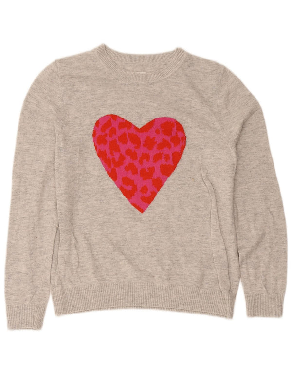 Hanorac cu grafic pentru femei John Lewis Pulover UK 12 Medium Gri Bumbac Heart