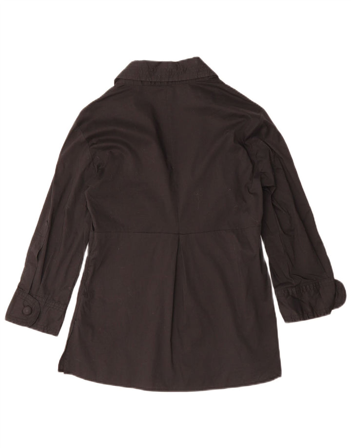 Bluză pentru femei BENETTON cu mâneci 3/4, UK 10, bumbac negru mic