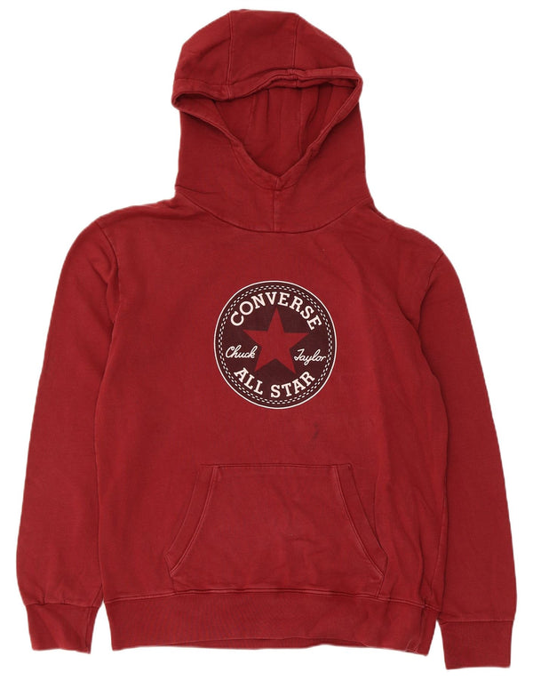 Pulover pentru bărbați Converse Graphic Hoodie Jumper mic din bumbac Burgundy