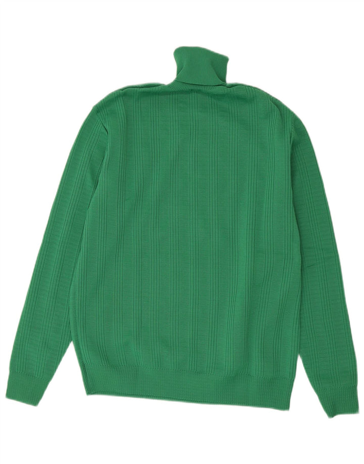 Pulover vintage pentru bărbați cu gât rulat IT 50 verde mediu
