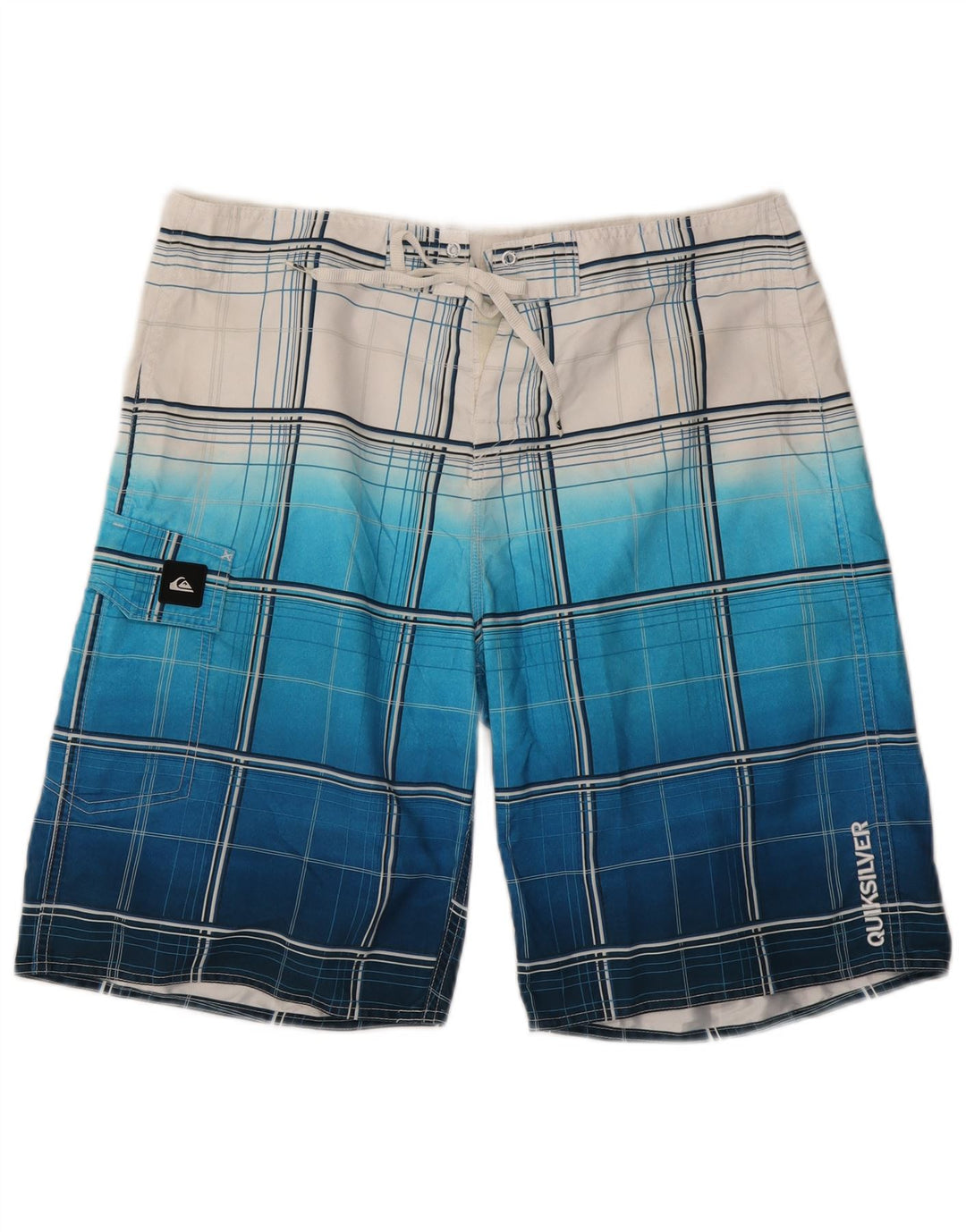 Pantaloni scurți de înot Quiksilver pentru bărbați, poliester cu carouri mari, albastre