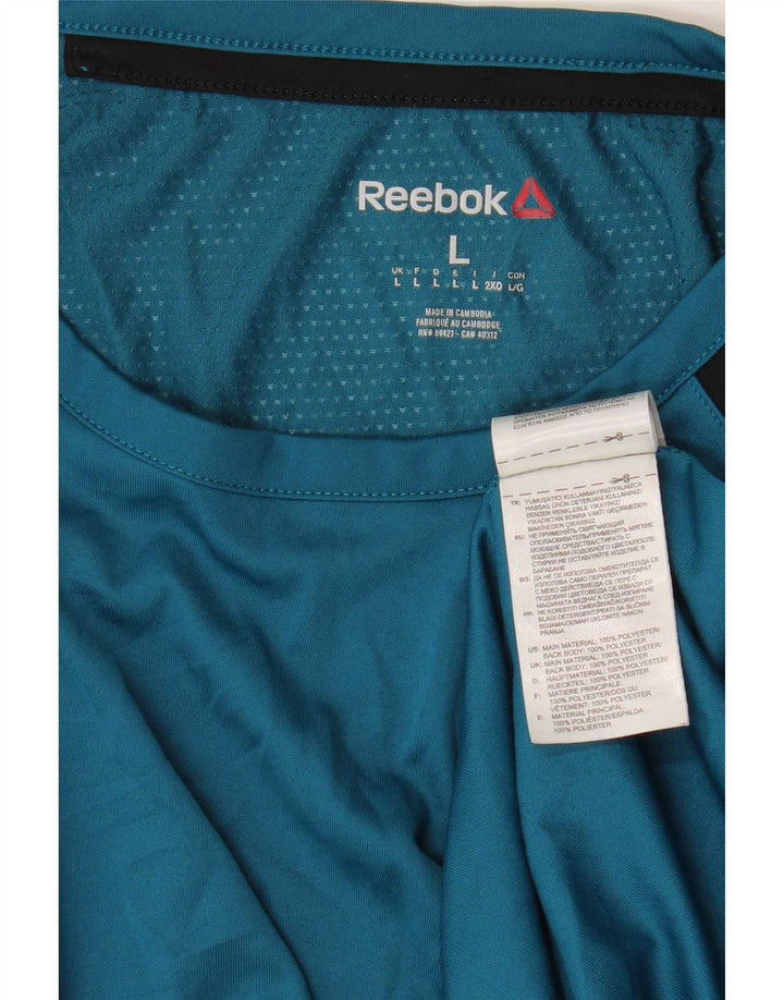 Tricou pentru bărbați Reebok Top mare, albastru, poliester color bloc
