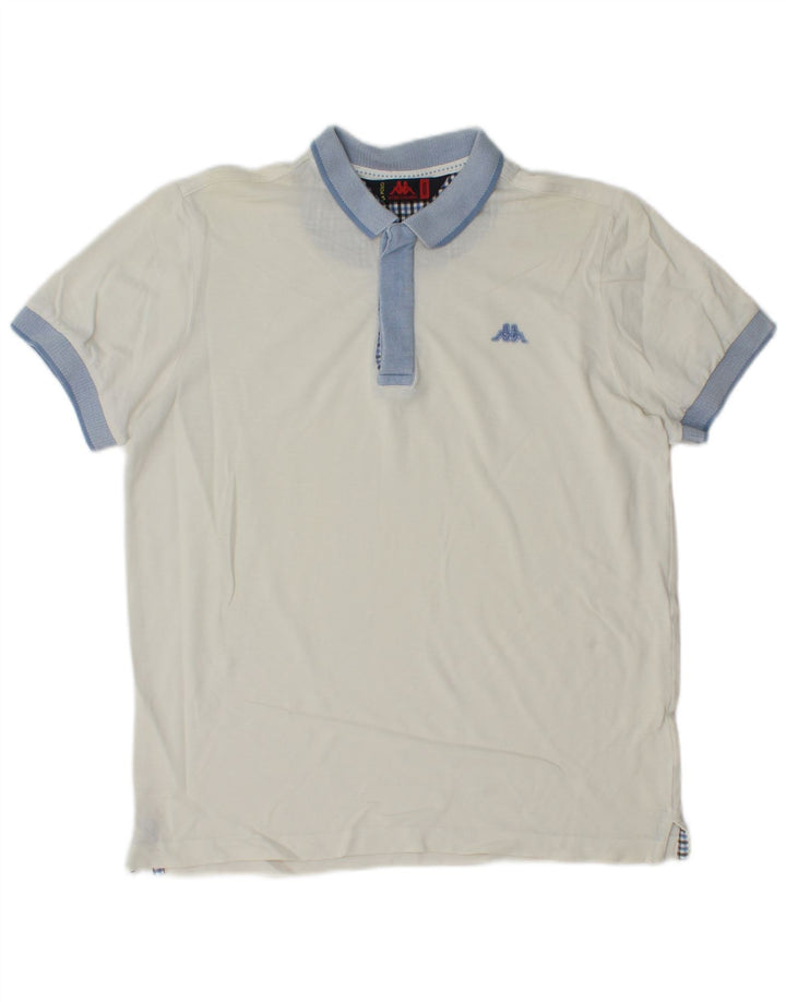 Tricou polo de rugby pentru bărbați Kappa, alb mediu
