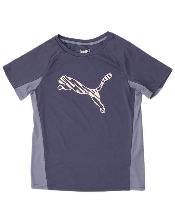 Tricou cu grafic Puma pentru femei Top UK 12 Medium Blue Colorblock Poliester