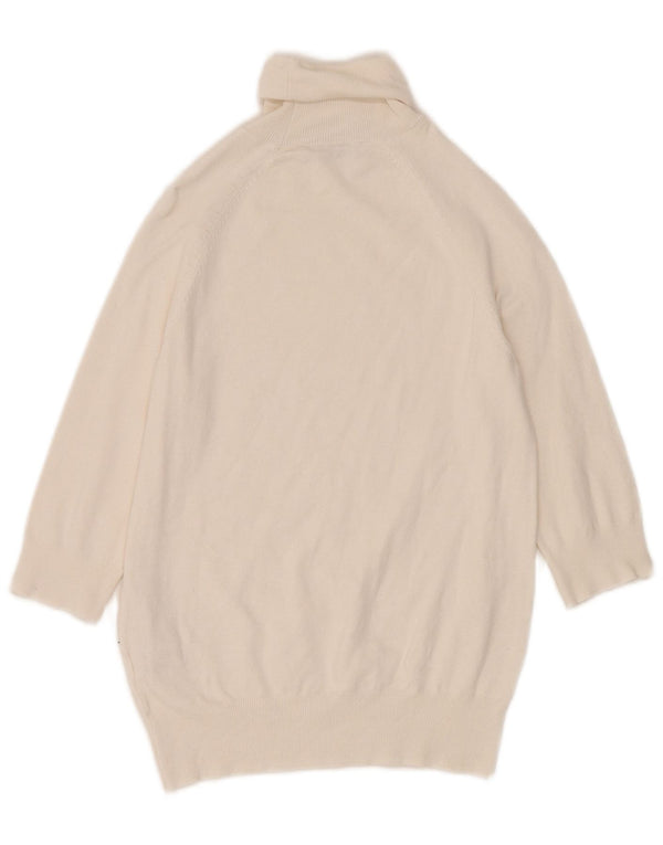 Pulover pentru femei Zara, cu mâneci 3/4, cu gât rulat, UK 8, mic, alb