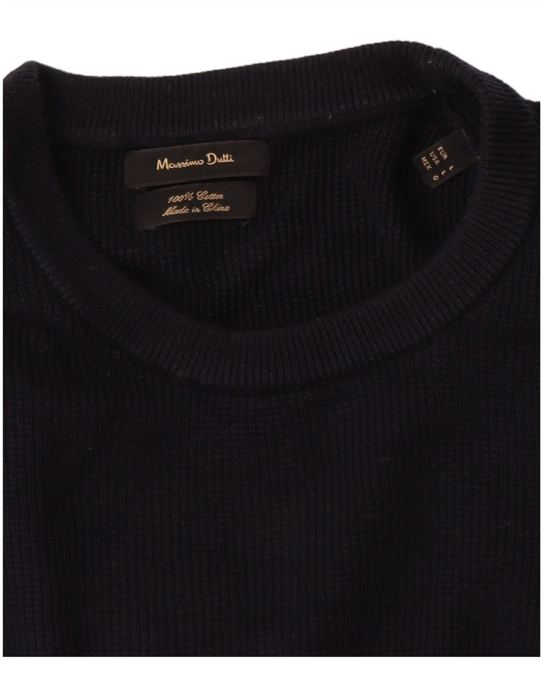 Pulover Massimo Dutti pentru bărbați, cu mânecă scurtă, cu decolteu, mare, bleumarin