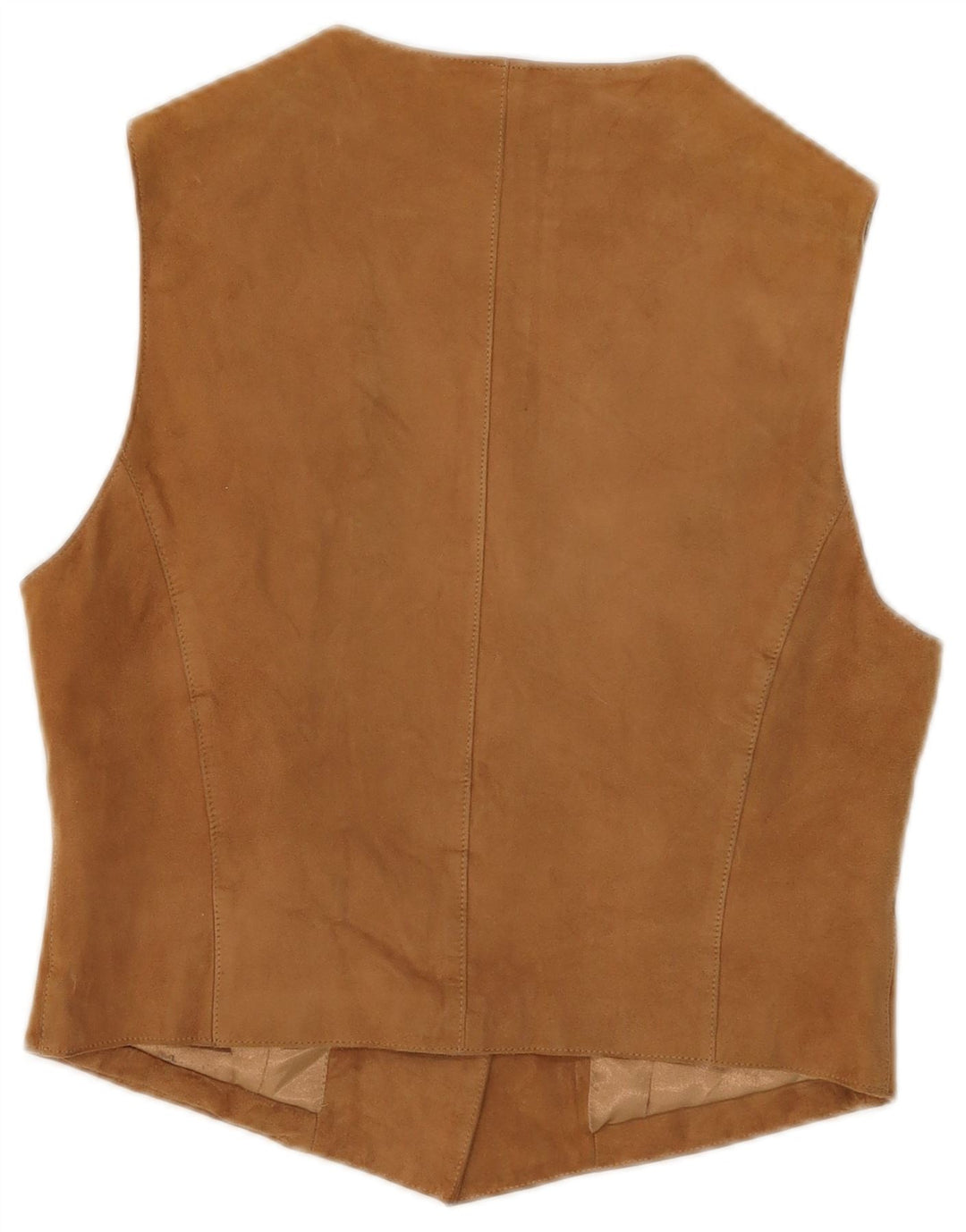 Vesta de piele intoarsa pentru femei Stefanel UK 12 Medium Beige Piele