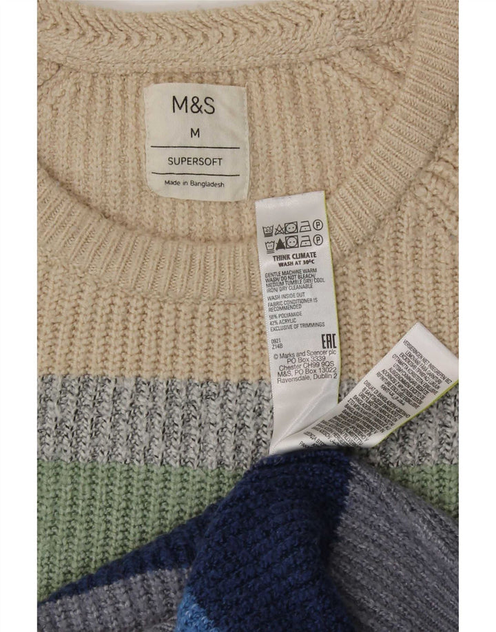 Pulover Marks & Spencer pentru bărbați, cu gât crew, cu dungi medii, multicolore