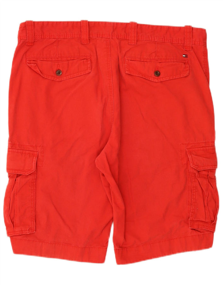 TOMMY HILFIGER Pantaloni scurți cargo pentru bărbați W36, bumbac roșu mare