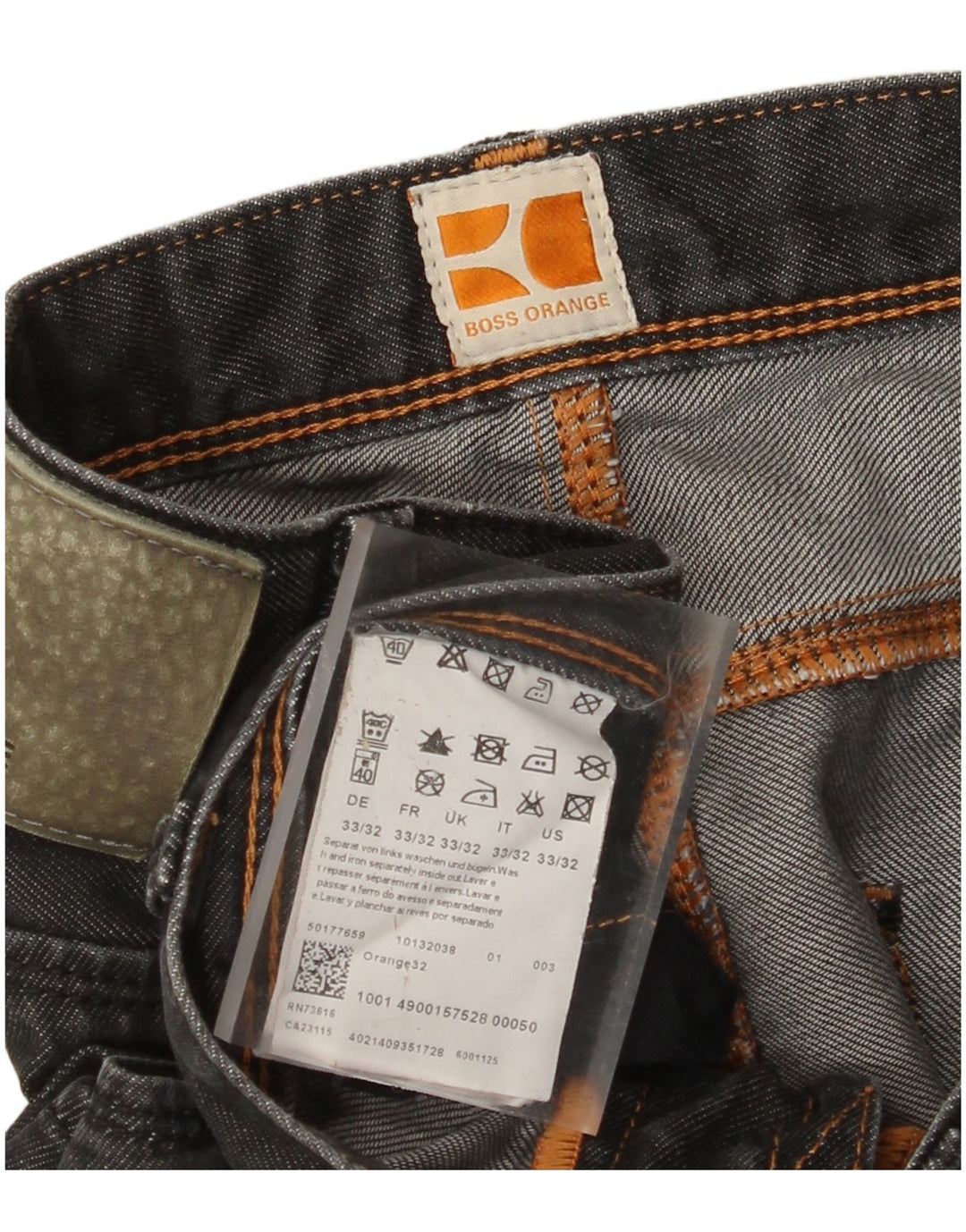 Blugi drepti pentru femei HUGO BOSS W33 L32 bumbac gri