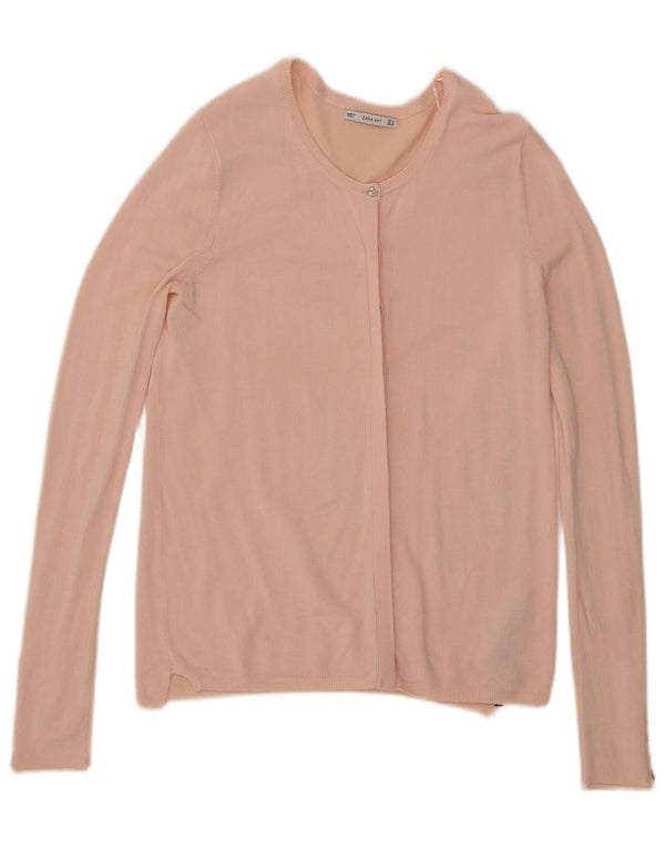 Pulover cardigan pentru femei Zara UK 12, viscoză, roz mediu