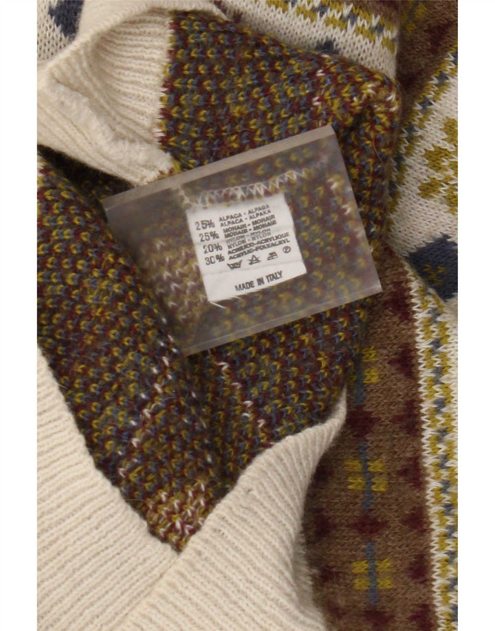 Pulover vintage pentru bărbați cu gât polo IT 50 Medium Multicolor Retro