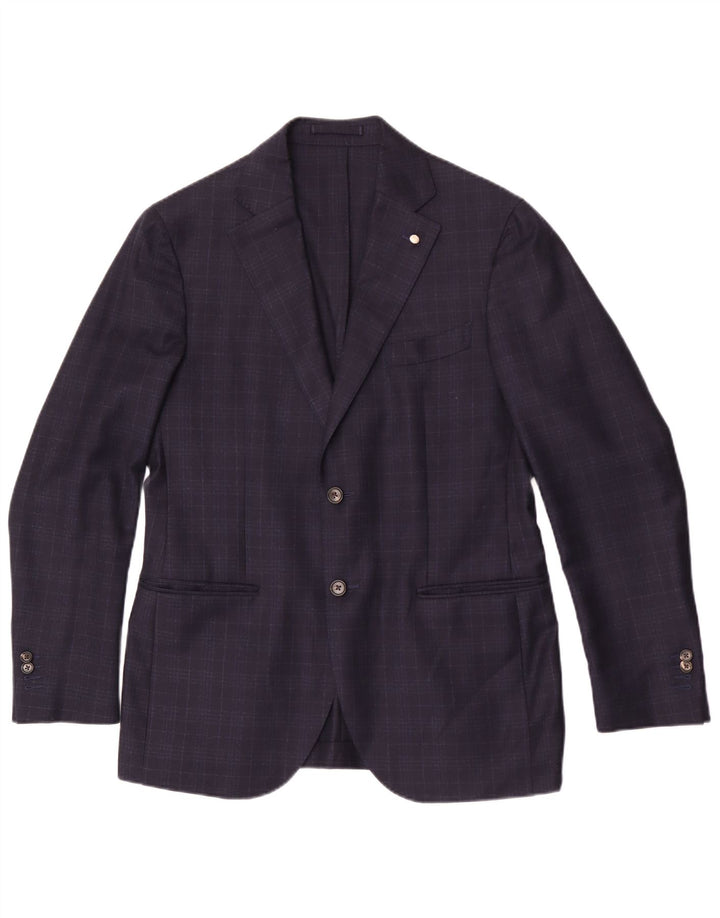 Jachetă blazer pentru bărbați Ermenegildo Zegna Heritage UK 38 Medium Bleumarin Check