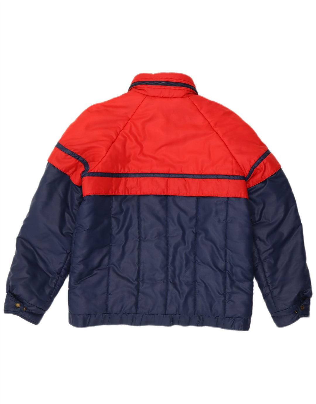 Jachetă căptușită vintage pentru femei IT 42 Medium bleumarin poliester color bloc