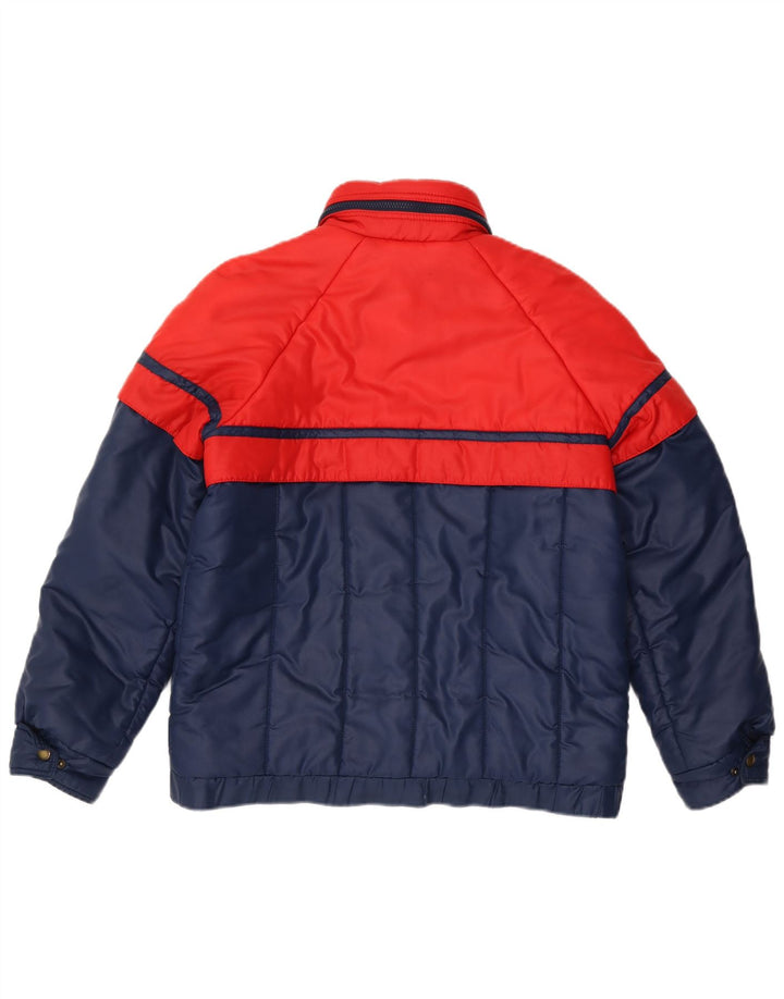 Jachetă căptușită vintage pentru femei IT 42 Medium bleumarin poliester color bloc