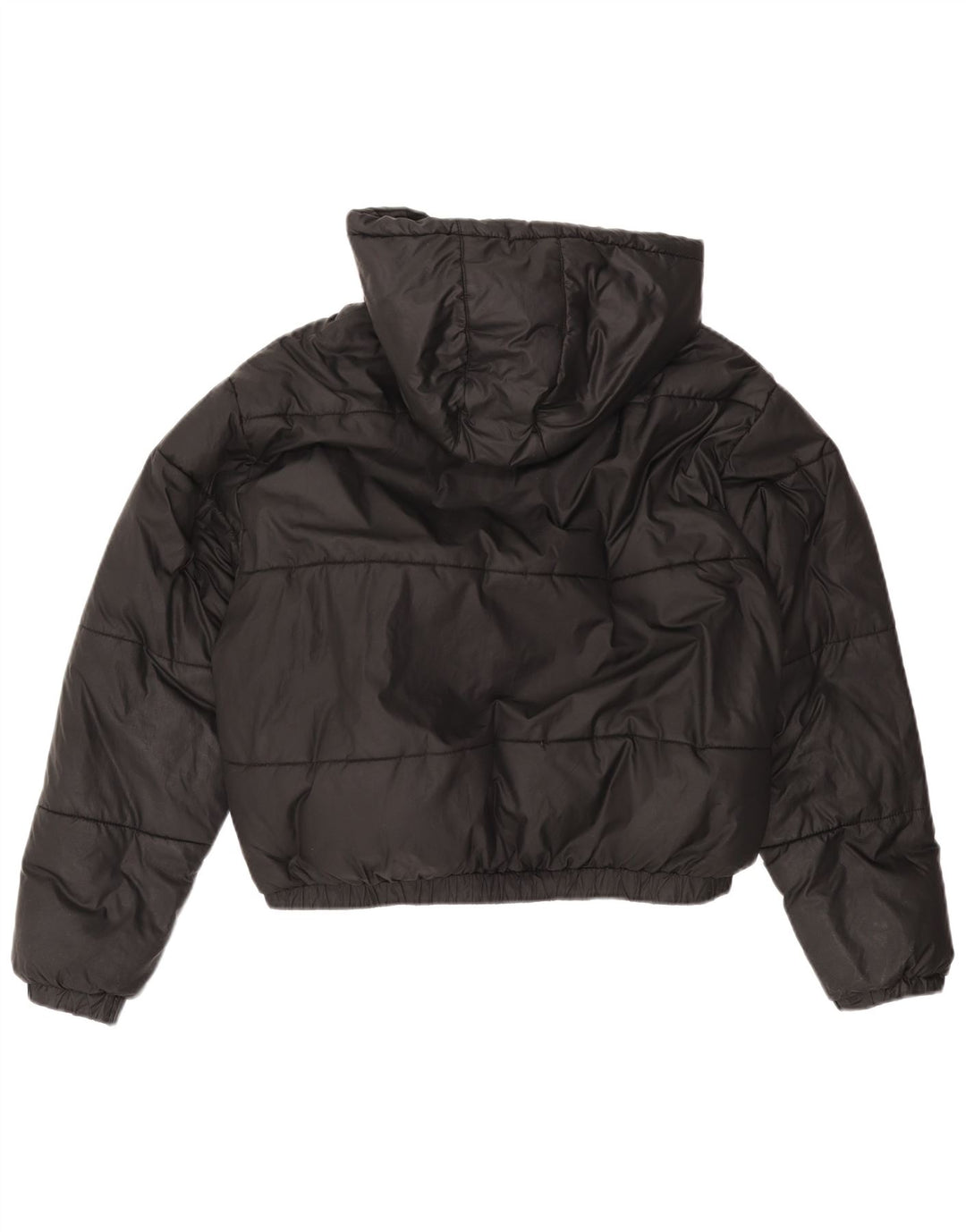 ELLESSE Jachetă căptușită cu glugă supradimensionată pentru femei UK 12 Poliester mediu negru