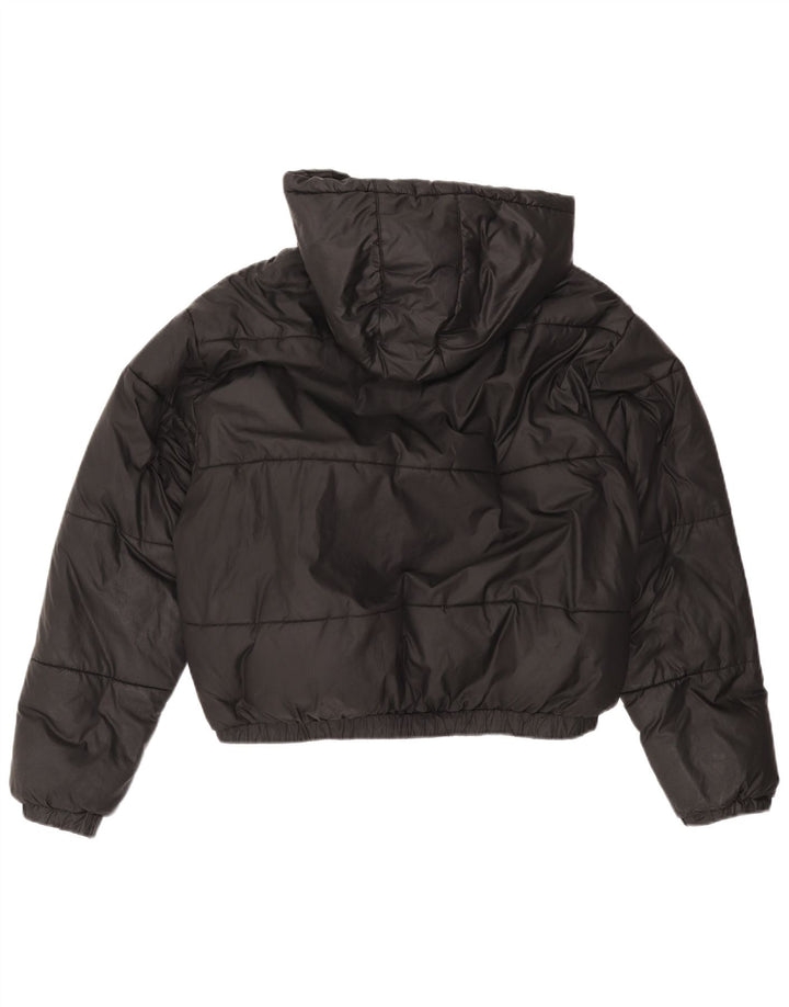 ELLESSE Jachetă căptușită cu glugă supradimensionată pentru femei UK 12 Poliester mediu negru