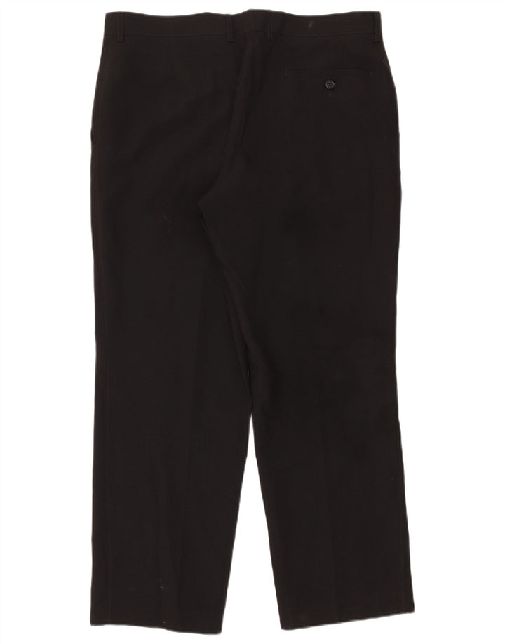 Pantaloni chino drepți pentru bărbați Marks & Spencer L36 L29 Poliester negru