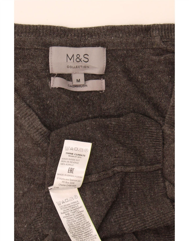Pulover cu decolteu în V pentru bărbați Marks & Spencer, gri mediu acrilic