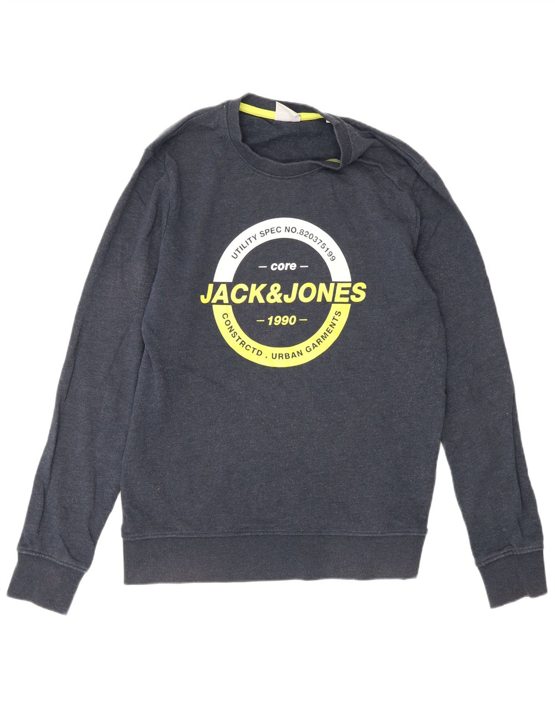 Jack & Jones Pulover grafic pentru bărbați, bumbac mic, albastru