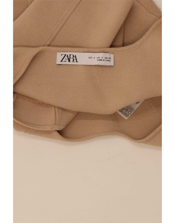 Crop Top fără mâneci pentru femei Zara UK 8 Small Beige Nylon