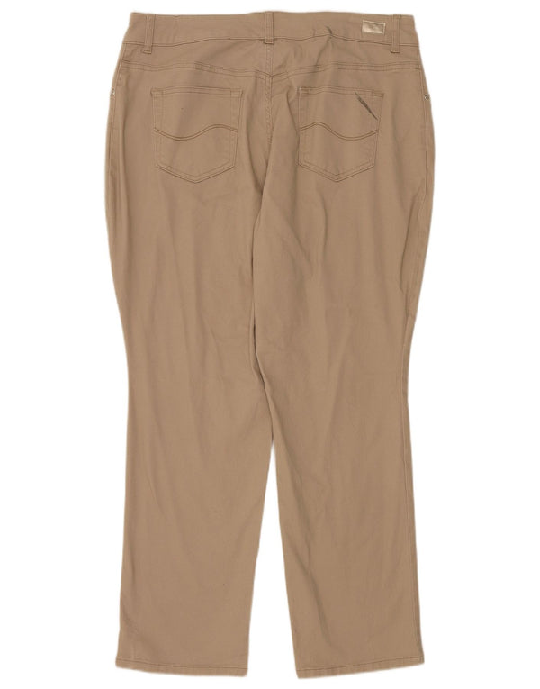 Pantaloni casual drepti Lee pentru femei cu talie medie US 18 2XL W36 L30 bej