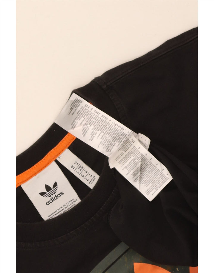 Tricou grafic Adidas pentru bărbați Top mediu negru bumbac