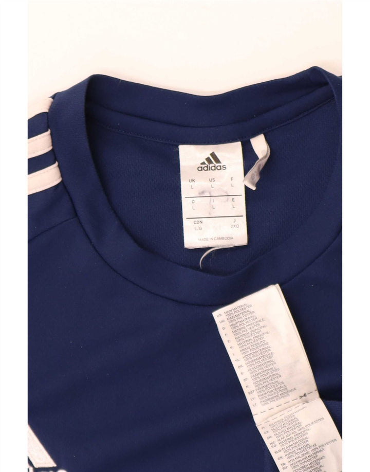 Tricou Adidas Climalite pentru bărbați Top mare, albastru bleumarin, poliester color bloc