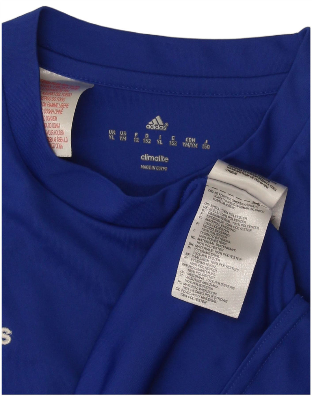 Tricou Adidas Climalite pentru baieti Top 11-12 ani mare poliester albastru