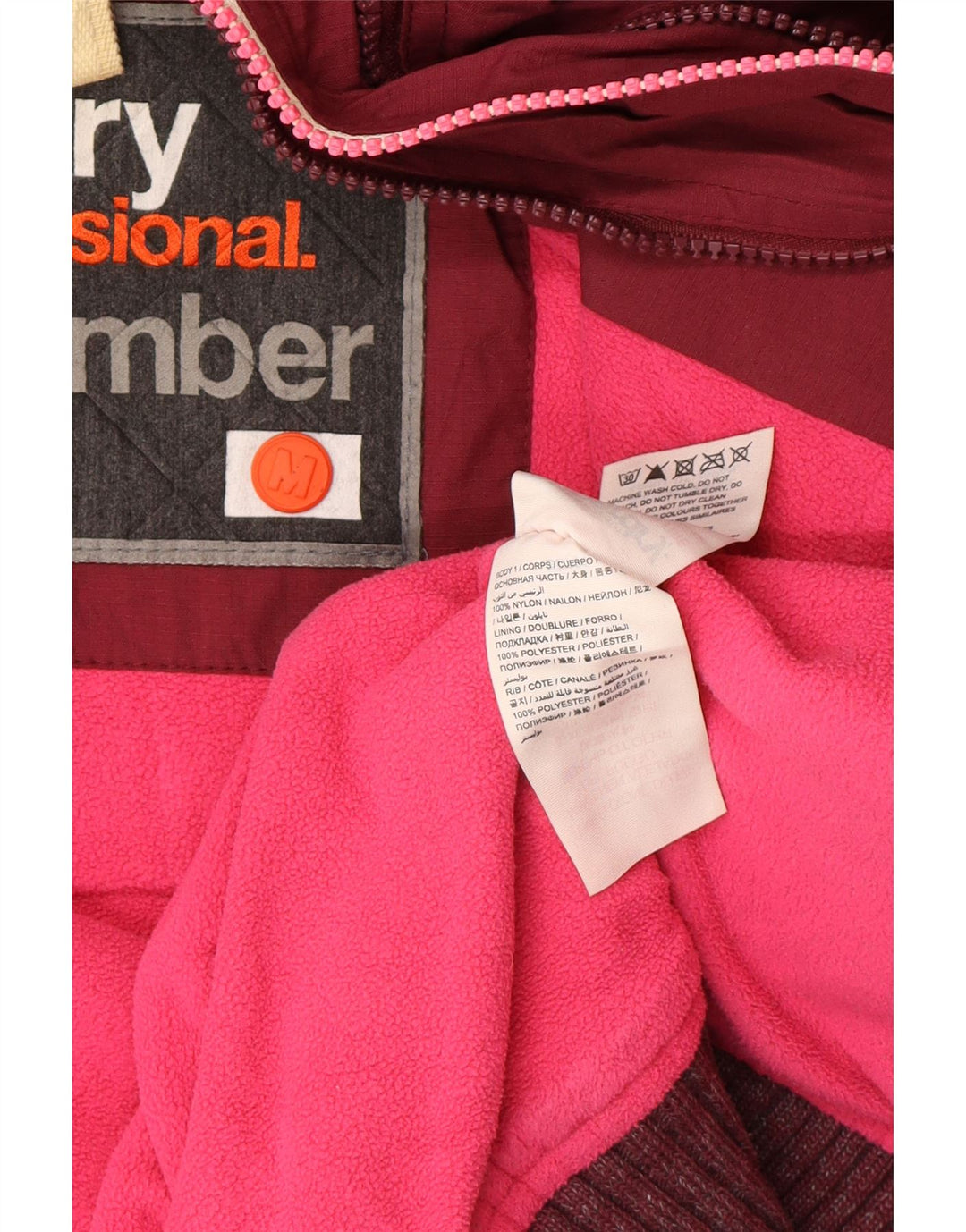 Jachetă bomber cu glugă Superdry pentru femei UK 14 Medium Burgundy Poliester
