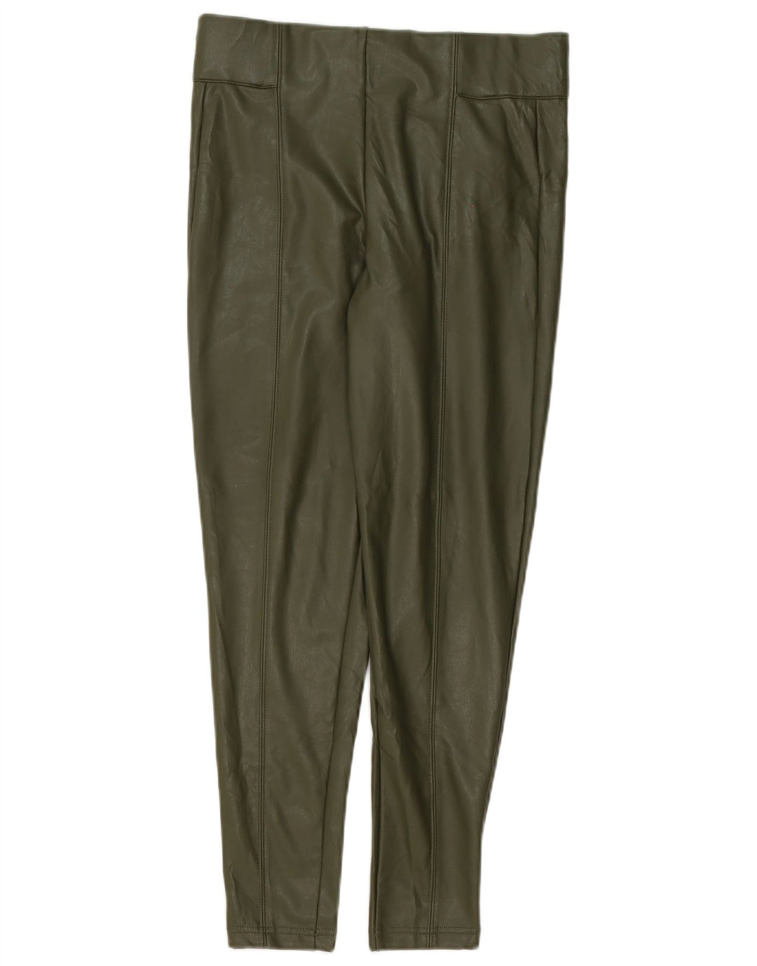 Leggings din piele artificială pentru femei Marks & Spencer UK 10 Poliester verde mic