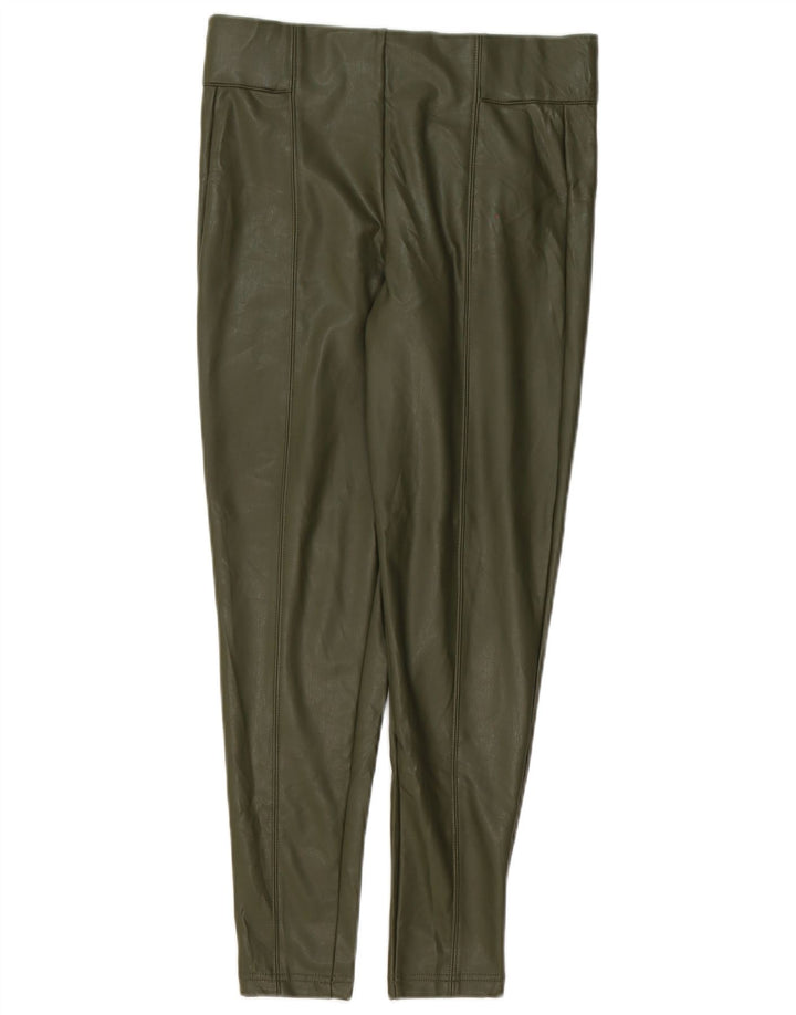Leggings din piele artificială pentru femei Marks & Spencer UK 10 Poliester verde mic