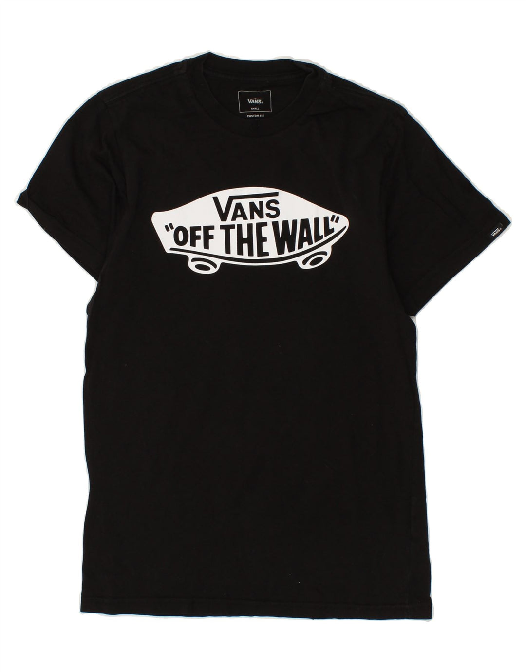 VANS Mens Custom Fit Graphic T-Shirt Top Small Navy Blue Cotton Vintage Vans and Second-Hand Vans from Messina Hembry 