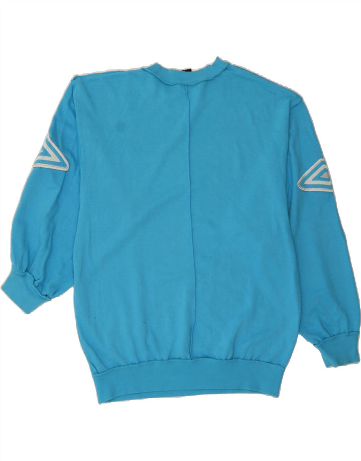 UMBRO Mens Graphic Sweatshirt Jumper Medium Blue Cotton Vintage Umbro and Second-Hand Umbro from Messina Hembry 
