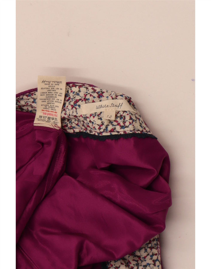 Fusta mini pentru femei White Stuff UK 12 Medium W32 Purple Geometric Bumbac