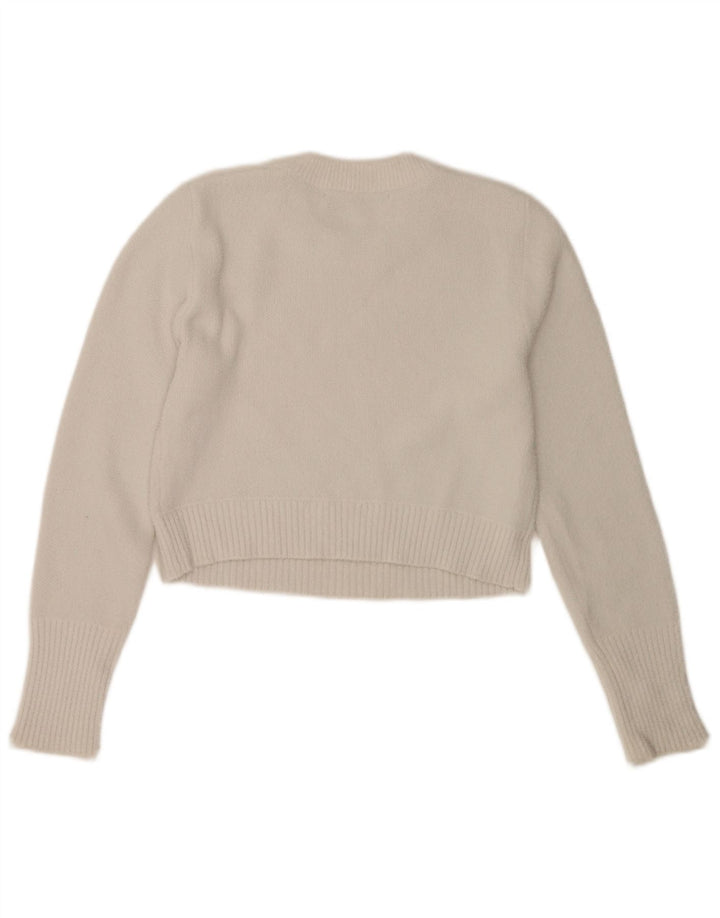 Pulover cu decolteu scurt pentru femei Zara UK 12 Medium White