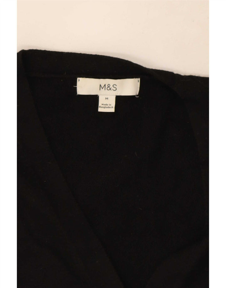 Pulover cardigan fără mâneci pentru femei Marks & Spencer UK 12 Medium Negru