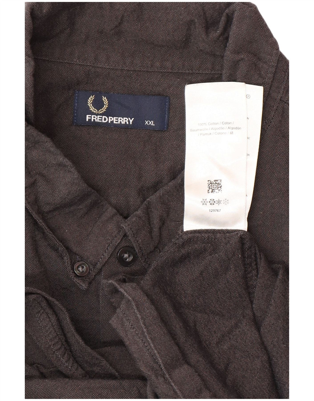 Cămașă Fred Perry pentru bărbați 2XL bumbac gri