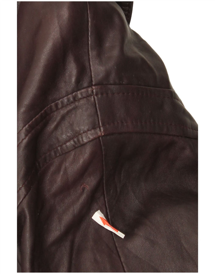 Geaca de piele vintage pentru femei IT 42 Medium Burgundy