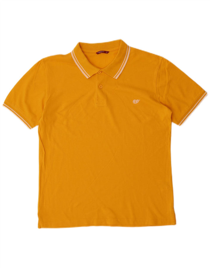 CARRERA Mens Polo Shirt Large Yellow Cotton