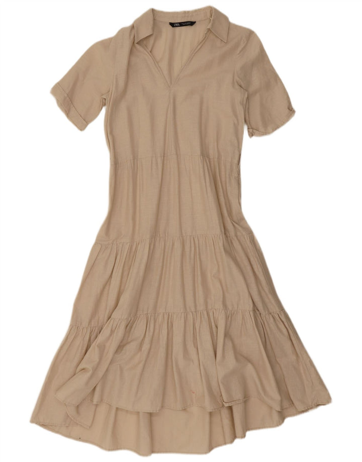 Rochie A-Line pentru femei Zara UK 10 Mic Bej