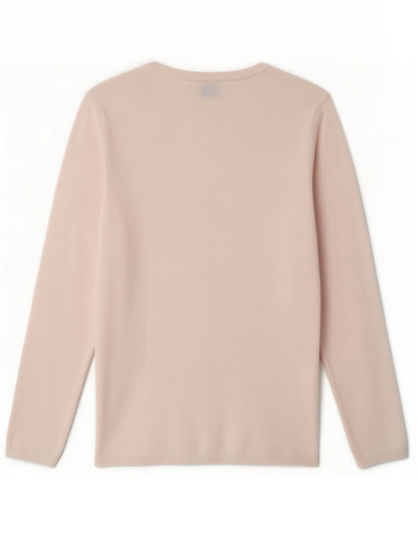 Pulover pentru femei Tommy Hilfiger cu decolteu în V UK 10 mic bumbac roz