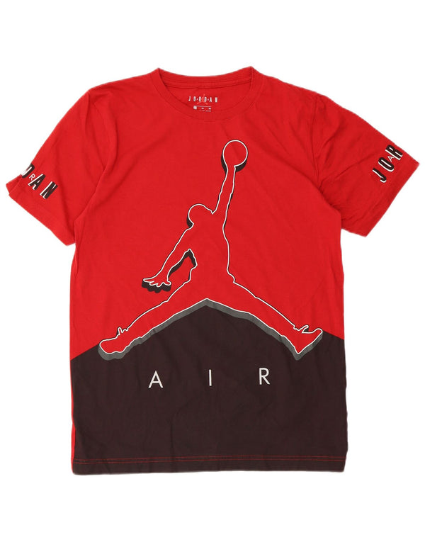 Tricou grafic Jordan pentru băieți Top 13-14 ani XL Bumbac color bloc roșu